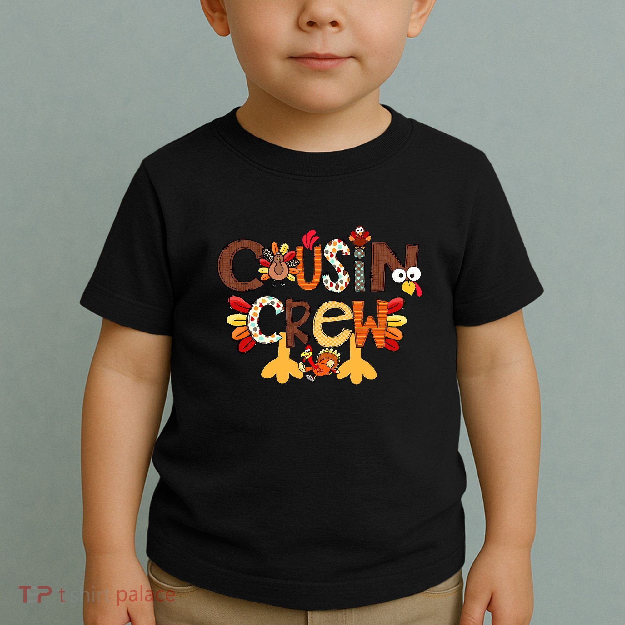 Cousin Crew Thanksgiving Turkey Family Matching Toddler T-Shirt