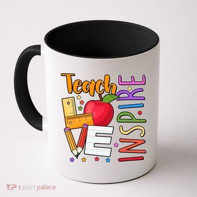 Cute Colorful Teach Love Inspire Coffee Mug