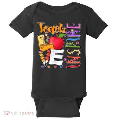 Cute Colorful Teach Love Inspire Baby Bodysuit