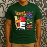 Cute Colorful Teach Love Inspire T-Shirt thumb 3