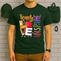 Cute Colorful Teach Love Inspire T-Shirt thumb 6