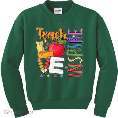 Cute Colorful Teach Love Inspire Kids Sweatshirt