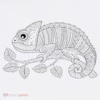 Cute Chameleon To Paint And Color In For Children T-Shirt thumb 7