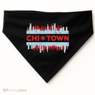 Chicago Chi Town Flag Skyline USA-Made Doggie Bandana