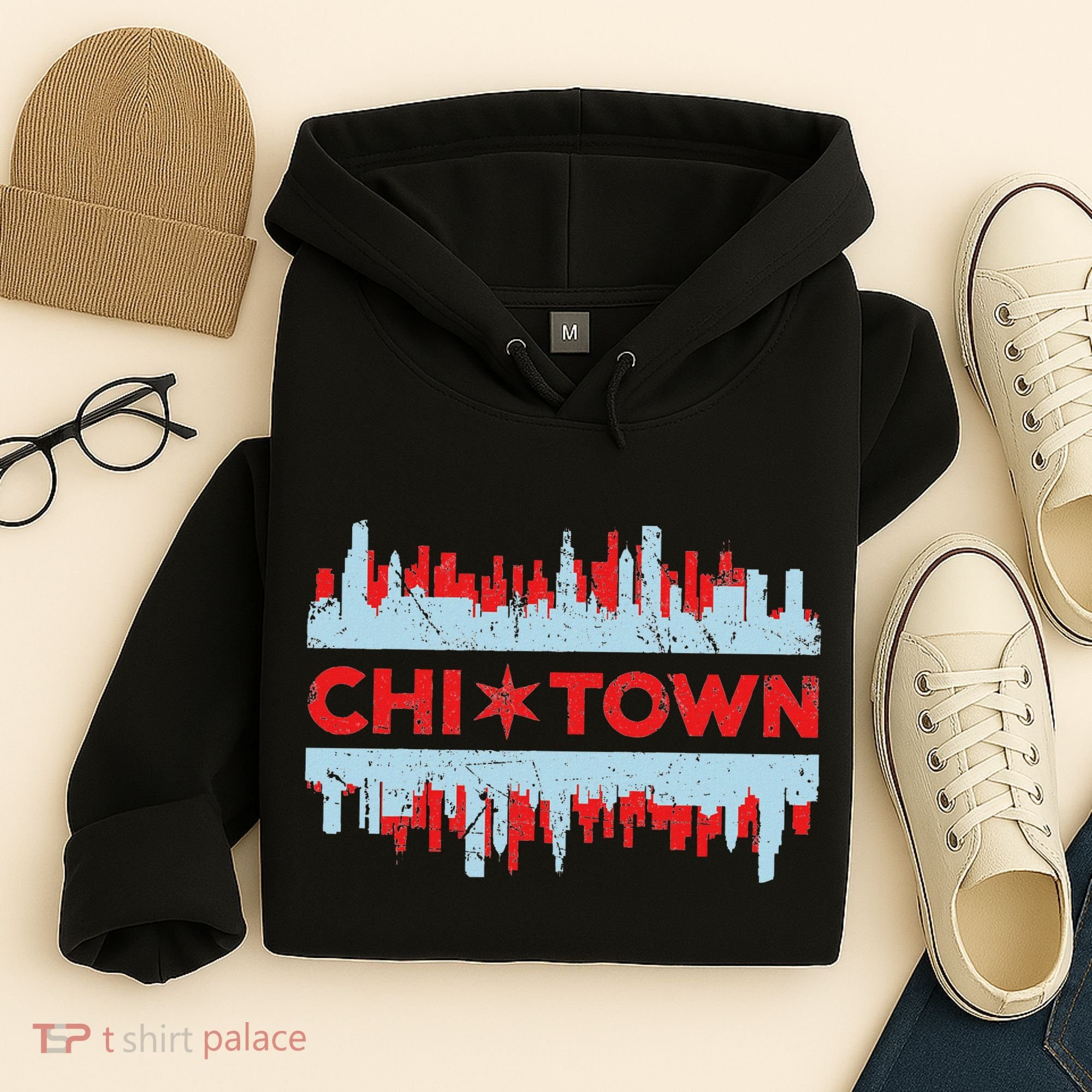 Chicago Chi Town Flag Skyline Hoodie