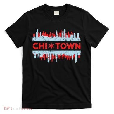 Chicago Chi Town Flag Skyline T-Shirt