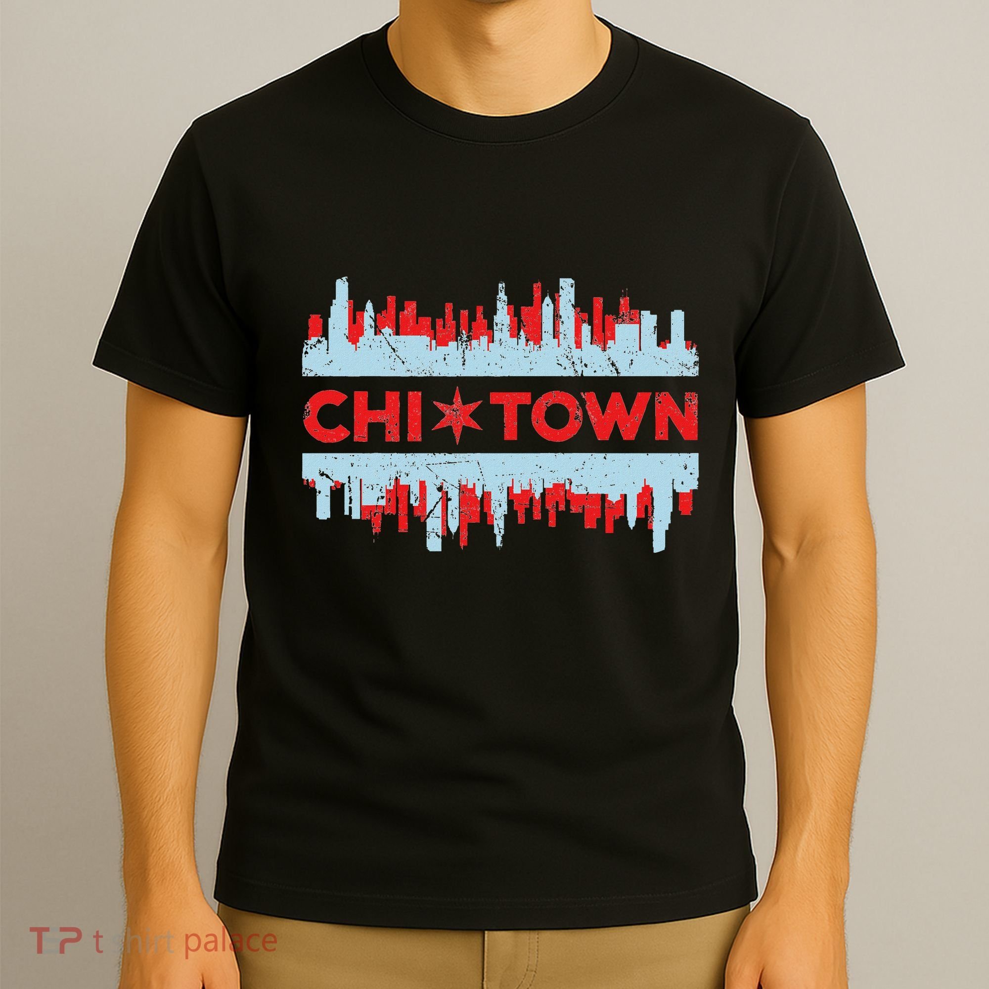 Chicago Chi Town Flag Skyline T-Shirt