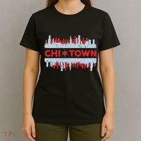Chicago Chi Town Flag Skyline T-Shirt thumb 4