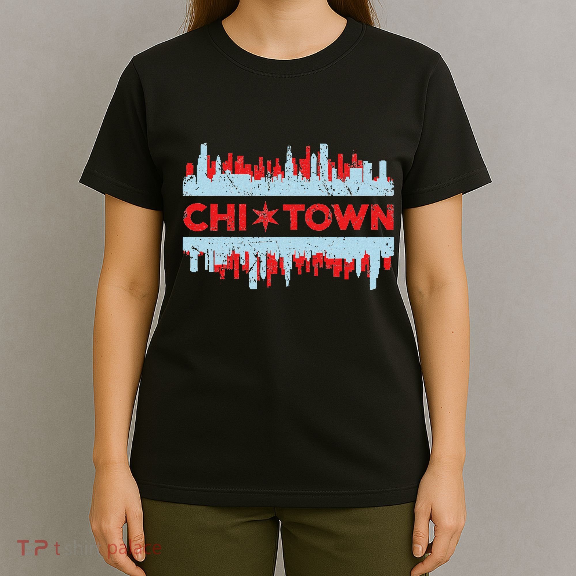 Chicago Chi Town Flag Skyline T-Shirt