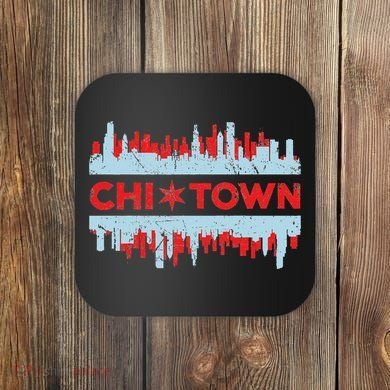 Chicago Chi Town Flag Skyline Coaster