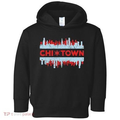 Chicago Chi Town Flag Skyline Toddler Hoodie