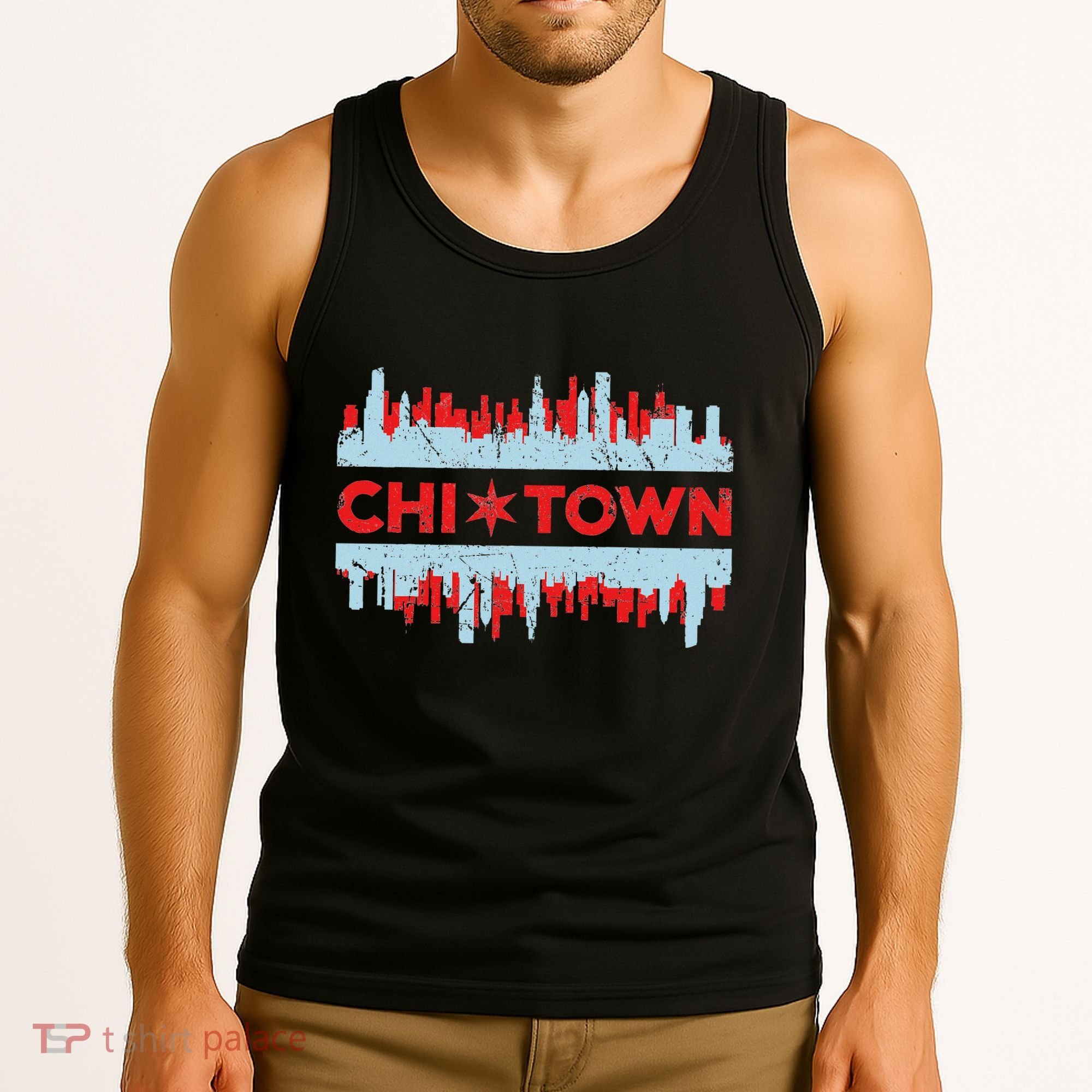 Chicago Chi Town Flag Skyline Tank Top