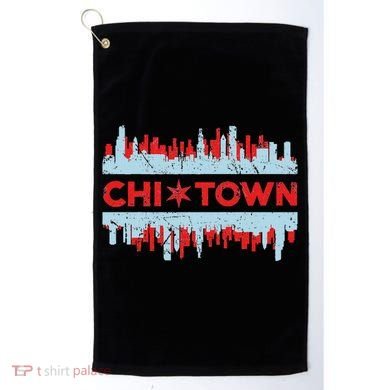 Chicago Chi Town Flag Skyline Golf Towel