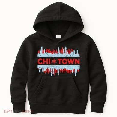 Chicago Chi Town Flag Skyline Kids Hoodie