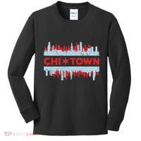 Chicago Chi Town Flag Skyline Kids Long Sleeve Shirt thumb 0