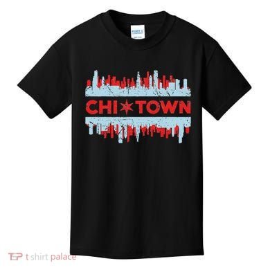 Chicago Chi Town Flag Skyline Kids T-Shirt