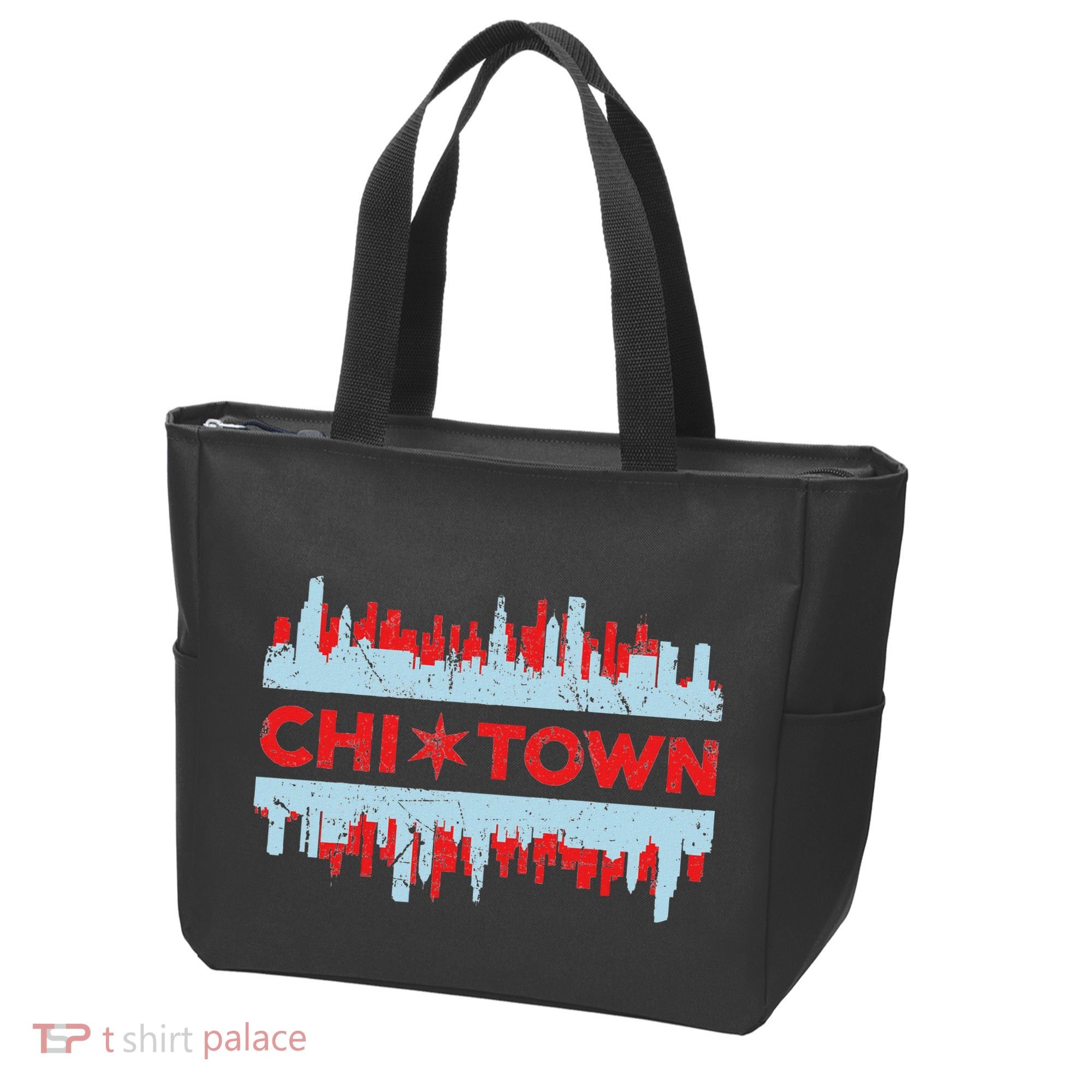 Chicago Chi Town Flag Skyline Tote Bag