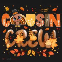 Cousin Crew Thanksgiving Turkey Fall Leaves Matching Family Funny Gift Ornament thumb 1