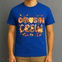 Cousin Crew Thanksgiving Turkey Fall Leaves Matching Family Funny Gift T-Shirt thumb 3