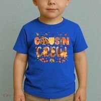 Cousin Crew Thanksgiving Turkey Fall Leaves Matching Family Funny Gift Toddler T-Shirt thumb 2