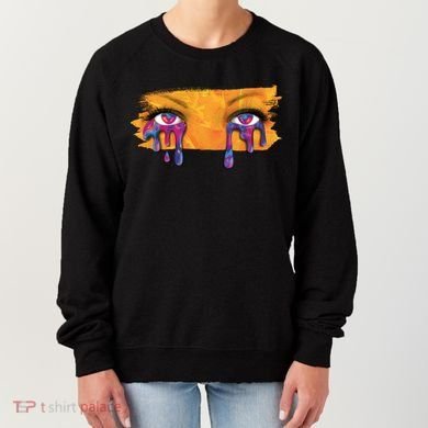 Crying Colorful Tears Sad Eyes Women's Sweatshirt