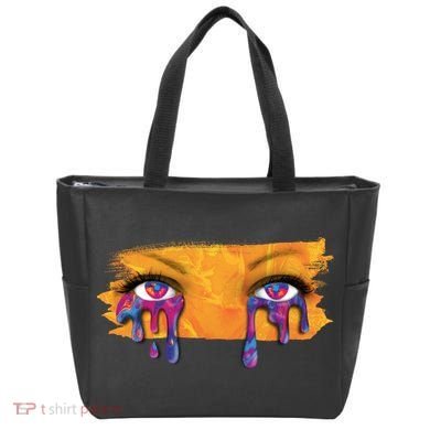 Crying Colorful Tears Sad Eyes Tote Bag