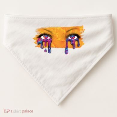 Crying Colorful Tears Sad Eyes USA-Made Doggie Bandana