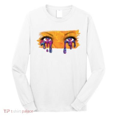 Crying Colorful Tears Sad Eyes Long Sleeve Shirt