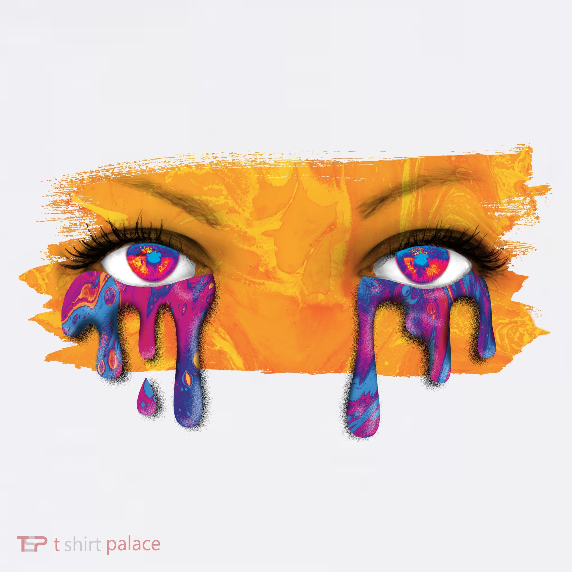 Crying Colorful Tears Sad Eyes T-Shirt