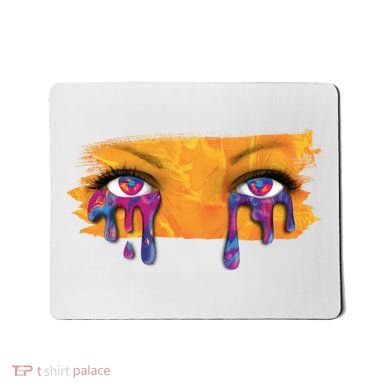 Crying Colorful Tears Sad Eyes Mousepad