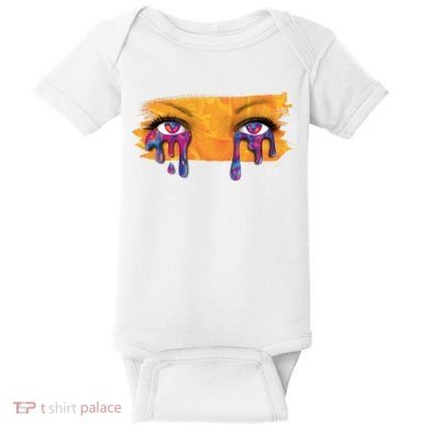 Crying Colorful Tears Sad Eyes Baby Bodysuit