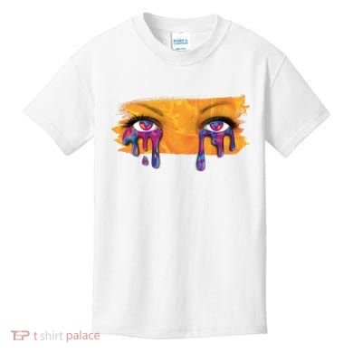 Crying Colorful Tears Sad Eyes Kids T-Shirt