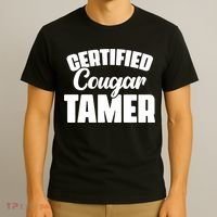 Certified Cougar Tamer Hunter Slayer Wild Cat Cougars T-Shirt thumb 3