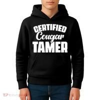 Certified Cougar Tamer Hunter Slayer Wild Cat Cougars Kids Hoodie thumb 4