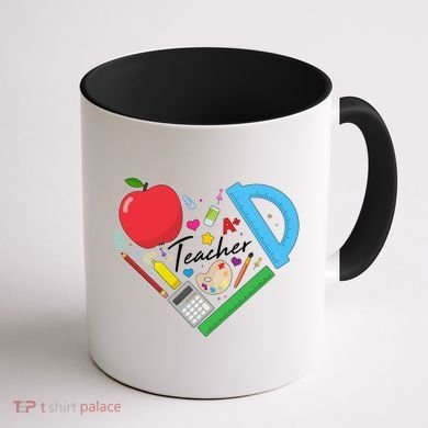 Cute Cool Teacher School Tools Heart Coffee Mug back