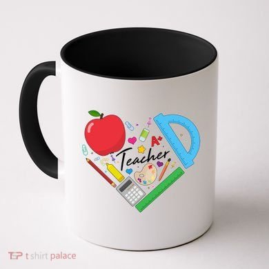 Cute Cool Teacher School Tools Heart Coffee Mug