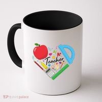 Cute Cool Teacher School Tools Heart Coffee Mug thumb 0
