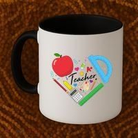 Cute Cool Teacher School Tools Heart Coffee Mug thumb 2