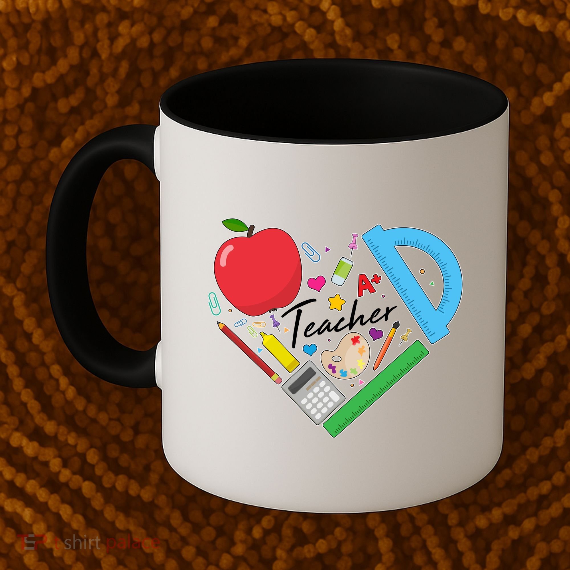 Cute Cool Teacher School Tools Heart Coffee Mug