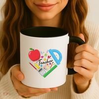 Cute Cool Teacher School Tools Heart Coffee Mug thumb 3