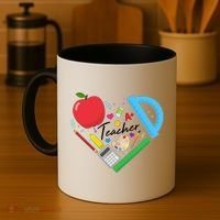 Cute Cool Teacher School Tools Heart Coffee Mug thumb 4