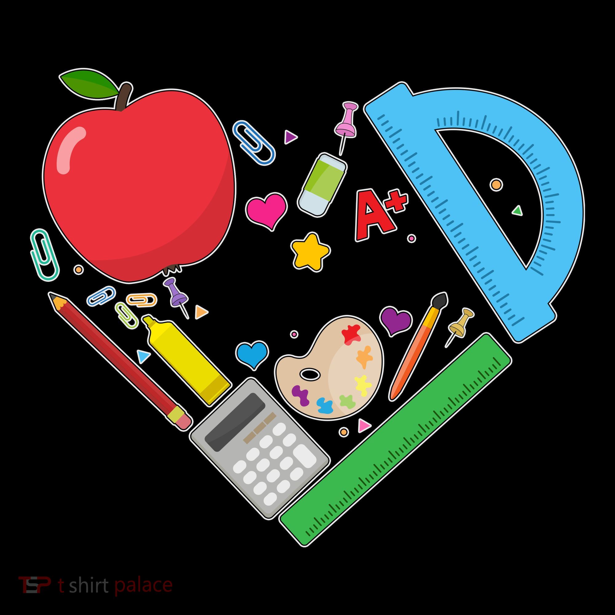 Cute Cool Teacher School Tools Heart Coffee Mug