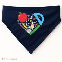 Cute Cool Teacher School Tools Heart USA-Made Doggie Bandana thumb 0