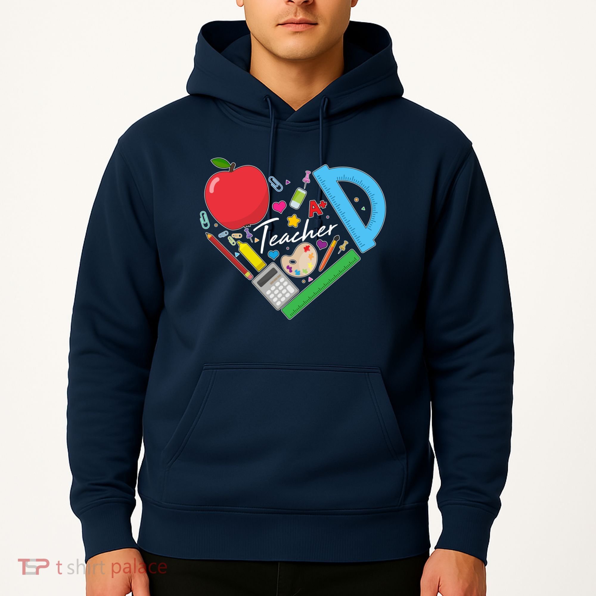 Cute Cool Teacher School Tools Heart Hoodie