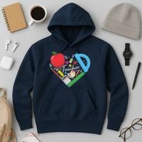 Cute Cool Teacher School Tools Heart Hoodie thumb 3