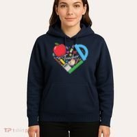 Cute Cool Teacher School Tools Heart Hoodie thumb 5