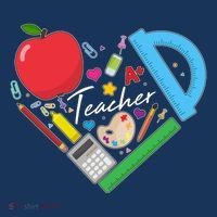 Cute Cool Teacher School Tools Heart Long Sleeve Shirt thumb 2