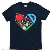 Cute Cool Teacher School Tools Heart T-Shirt thumb 0