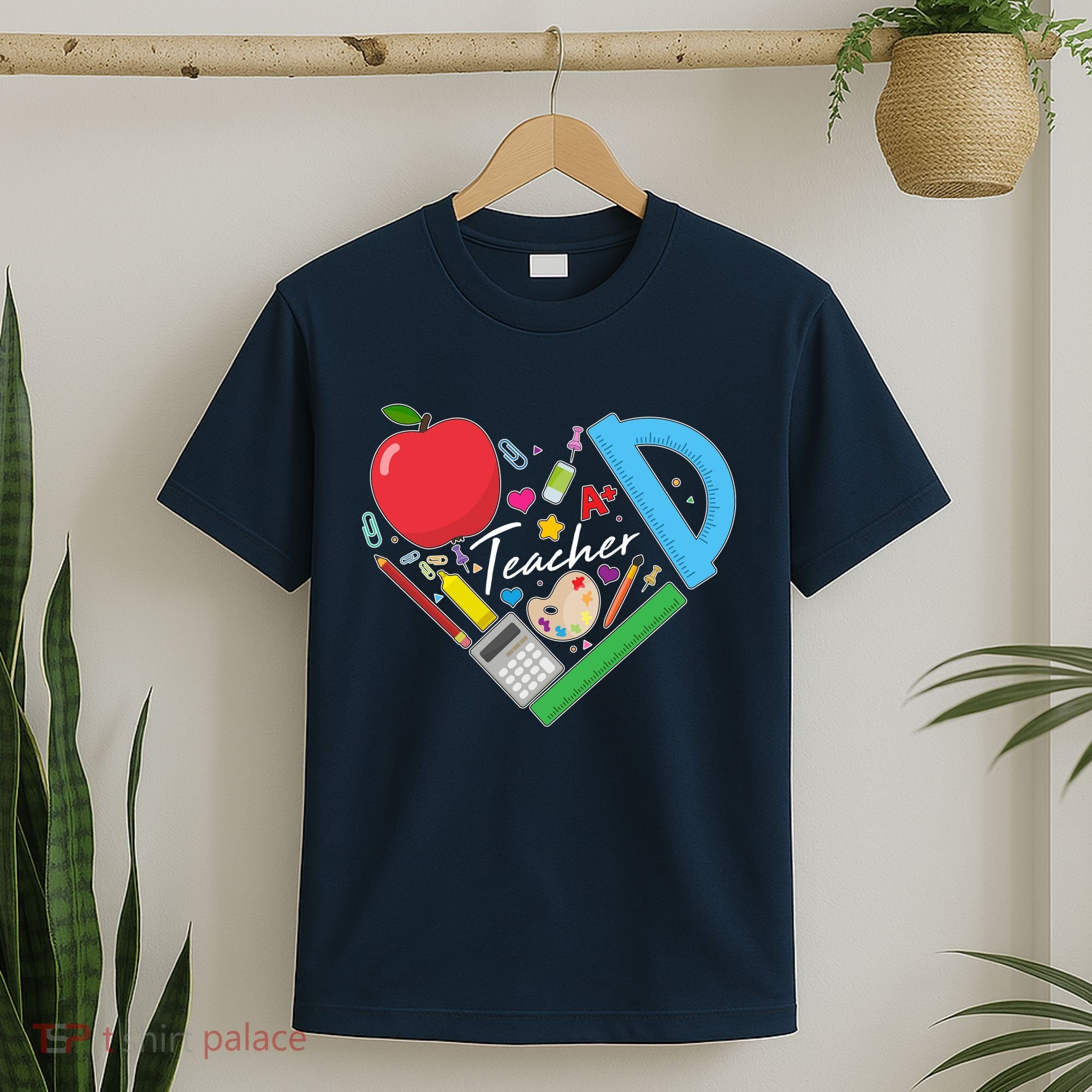 Cute Cool Teacher School Tools Heart T-Shirt