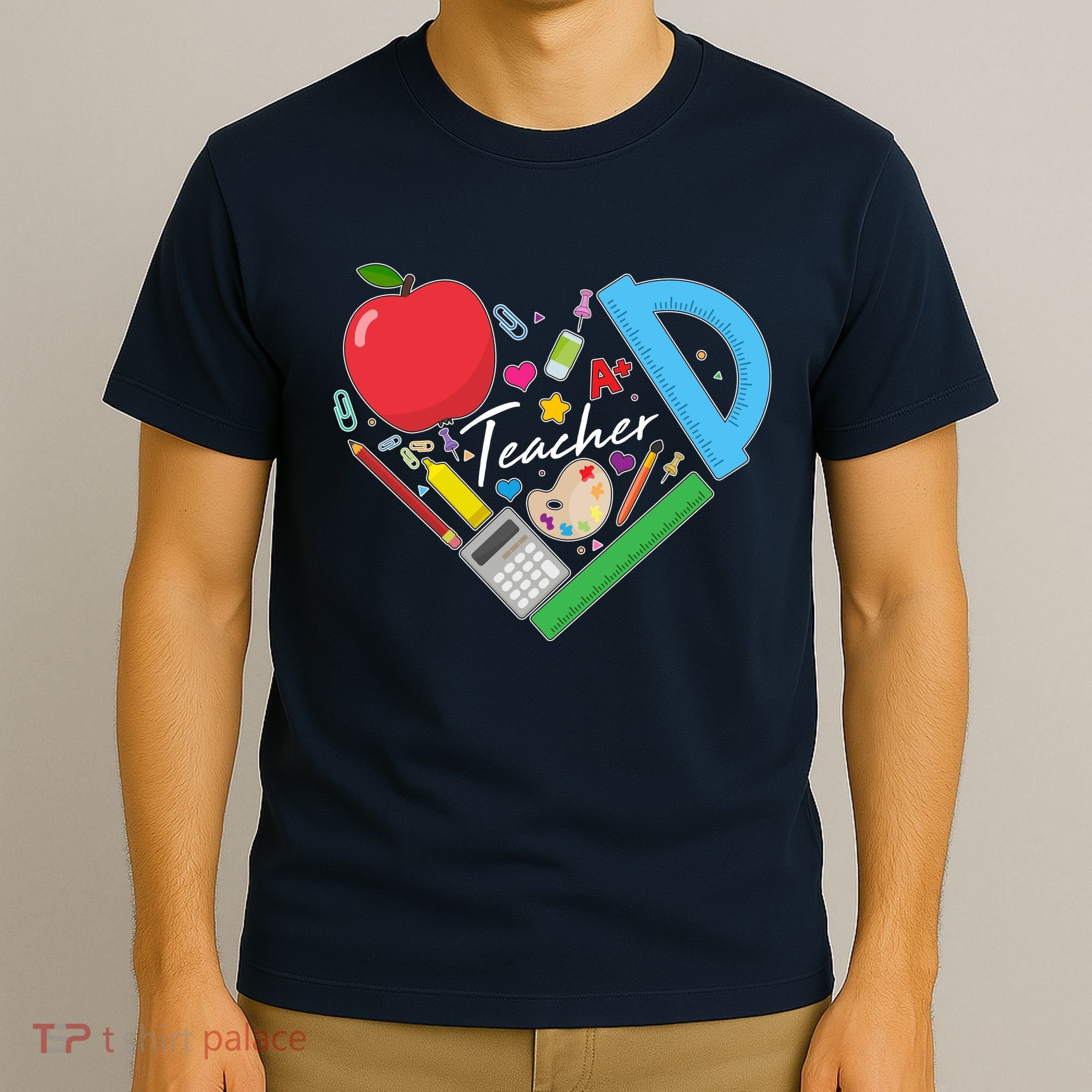 Cute Cool Teacher School Tools Heart T-Shirt